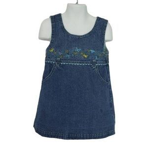 Faded Glory Denim floral butterfly‎ sz 4 Dress
